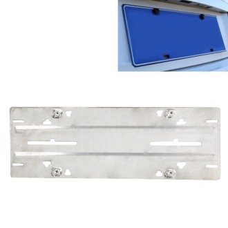 Stainless Steel License Plate Bracket Vehicle License Plate Bracket Bottom Plate Automobile License Plate Conversion Frame(Silve