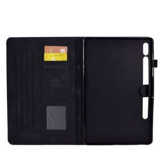 For Samsung Galaxy Tab S7 T870 / S8 X700 Rhombus Embossed Leather Smart Tablet Case(Black)