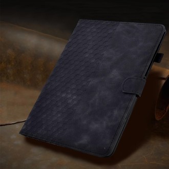 For Samsung Galaxy Tab S7 T870 / S8 X700 Rhombus Embossed Leather Smart Tablet Case(Black)