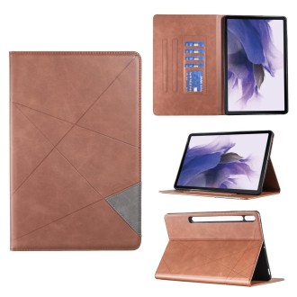 For Samsung Galaxy Tab S7 FE/Tab S7+/Tab S8+ Prismatic Leather Tablet Case(Brown)