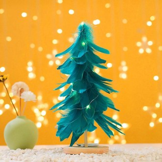 Mini Christmas Tree Decoration Window Desktop Christmas Decoration(Blue)