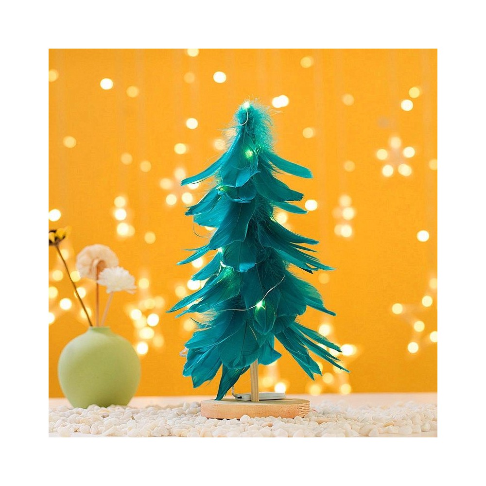 Mini Christmas Tree Decoration Window Desktop Christmas Decoration(Blue)