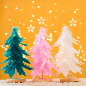 Mini Christmas Tree Decoration Window Desktop Christmas Decoration(Blue)