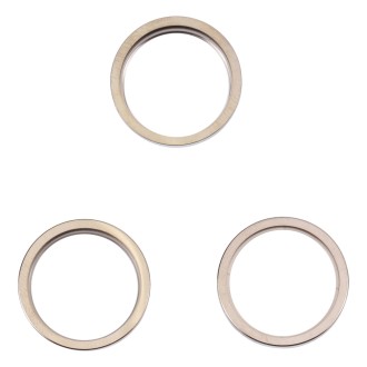 For iPhone 14 Pro Max 3PCS Rear Camera Glass Lens Metal Outside Protector Hoop Ring(Gold)