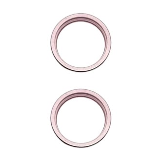 For iPhone 15 / 15 Plus 2pcs/set Rear Camera Glass Lens Metal Outside Protector Hoop Ring (Pink)