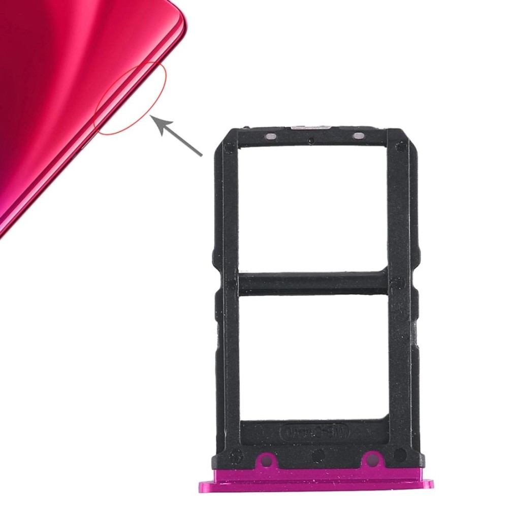 For Vivo X23 2 x SIM Card Tray (Rose Red)