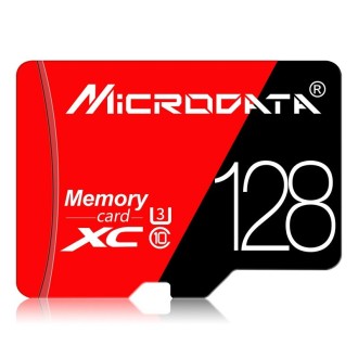 MICRODATA 128GB High Speed U3 Red and Black TF(Micro SD) Memory Card