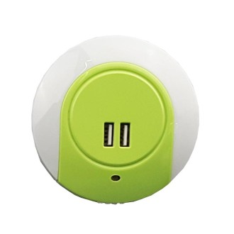 A78B LED Night Light With USB Port Intelligent Light Control Sensor Light, Plug:EU Plug(Green)