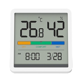 Original Xiaomi Youpin Miiiw Silent Indoor Temperaturer And Humidity Clock with Large 3.34 inch LCD Screen(White)