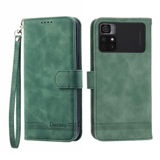 For Xiaomi Poco X4 Pro 5G Dierfeng Dream Line Leather Phone Case(Green)