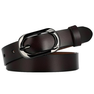 ZK--052 Soft and Wear-resistant Fine Cowhide Belt with Pin Buckle, Length: 105cm(Coffee)