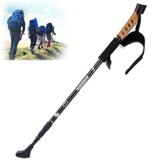 KODENOR Outdoor Mountaineering Portable Foldable Aluminium Alloy Straight Handle Alpenstocks Trekking Poles, Length : 66-135CM (