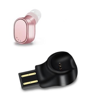 LESIRI X12 Bluetooth Headset Mini Wireless Earphone Portable USB Magnetic Charging Headset Sport Earbud Headset for iPhone(Rose 