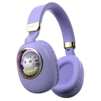 B4 RGB Cartoon Stereo Headset Wireless Bluetooth Headphones (Purple)