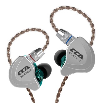 CCA CCA-C10 3.5mm Gold Plated Plug Ten Unit Hybrid Wire-controlled In-ear Earphone, Type:without Mic(Sapphire Cyan)