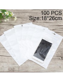 100 PCS 18cm x 26cm Hang Hole Clear Front White Pearl Jewelry Zip Lock Packaging Bag, Custom Printing and Size are welcome