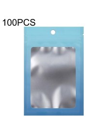 100PCS Aluminum Foil Ziplock Bag Jewelry Sealed Packaging Bag, Size: 14x20cm (Blue Gradient)
