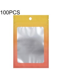 100PCS Aluminum Foil Ziplock Bag Jewelry Sealed Data Line Packaging Bag, Size: 14x20cm (Yellow Gradient)
