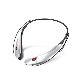 Large Capacity Battery Handsfree Sport Wireless Bluetooth Stereo Earphones with Mic(White Red)