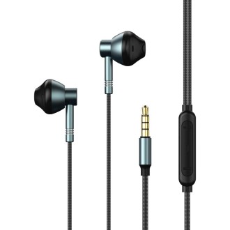 REMAX RM-201 In-Ear Stereo Metal Music Earphone with Wire Control + MIC, Support Hands-free(Tarnish)