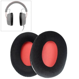 2 PCS For Kingston KHX-HSCP / HyperX Cloud II Headphone Cushion Flannel Red Net Sponge Cover Earmuffs Replacement Earpads