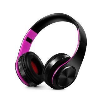 LPT660 Bluetooth Wireless Headset HIFI Stereo Sports Headphones(Black+Pink)