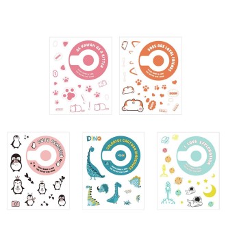 5 PCS 5 in 1 DIY Cute Cartoon  Camera Stickers Set for Fujifilm Instax mini 11(Space Animals Series)