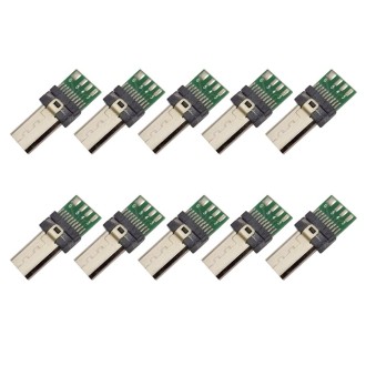 10 PCS 15-Pin USB PCB Connector Micro USB Plug Adapter for Sony Camera Data Cable