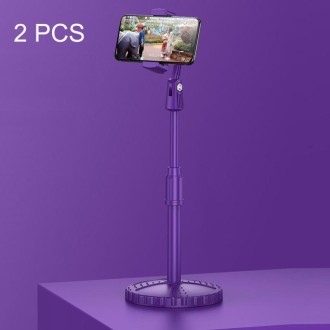 2 PCS Multifunctional Live Telescopic Mobile Phone Desktop Bracket(Noble Purple)