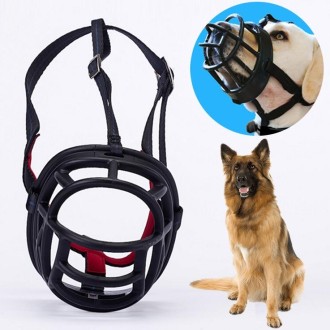 Dog Muzzle Prevent Biting Chewing and Barking Allows Drinking and Panting, Size: 11.2*10.7*14.3cm(Black)