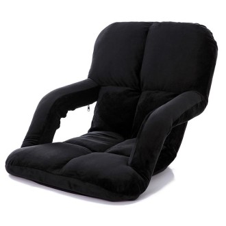 A3 Creative Lazy Sofa with Armrests Foldable Single Backrest Recliner (Black)