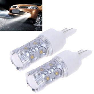 2 PCS 7443 650 Lumen 50W 10-3535-LEDs 6500K White Light Brake Light, DC 12-24V