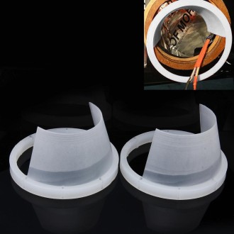 2 PCS 6.5 inch Car Auto Loudspeaker Plastic Waterproof Cover with Protective Cushion Pad, Inner Diameter: 14.5cm(White)