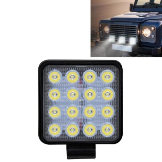 12W White Light Square-Shaped Waterproof Car Boat Marine Work Lights Spotlight LED Bulbs, DC 9-30V