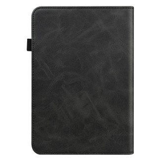 For Amazon Paperwhite 5 2021 Solid Color Embossed Striped Leather Case(Black)