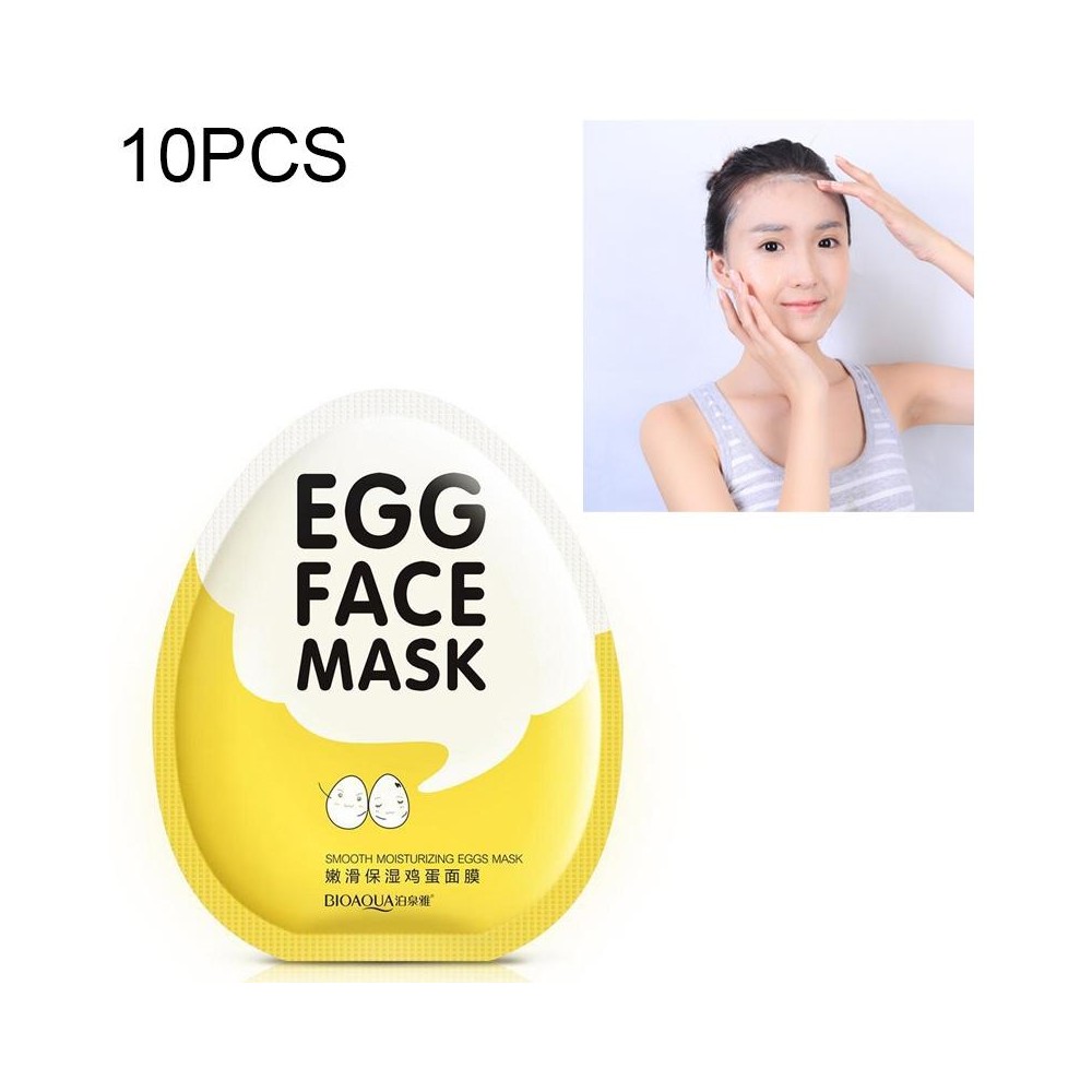 10 PCS Egg Facial Mask Smooth Moisturizing Face Mask Oil Control Shrink Pores Whitening Brighten Mask Skin Care