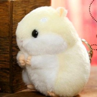 Cute Hamster Keychain Bag Pendant Plush Doll(Cream Color)