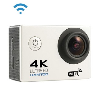 HAMTOD H9A HD 4K WiFi Sport Camera with Waterproof Case, Generalplus 4247, 2.0 inch LCD Screen, 120 Degree Wide Angle Lens (Whit