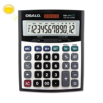 OSALO OS-2TV 12 Digits Desktop Tax Rate Calculator Solar Energy Dual Power Calculator