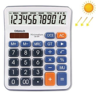 OSALO OS-6M 12-digit Office Desktop Calculator Solar Dual Power Calculator