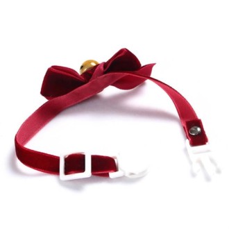 Velvet Bowknot Adjustable Pet Collar Cat Dog Rabbit Bow Tie Accessories, Size:S 17-30cm, Style:Bowknot(Blue)