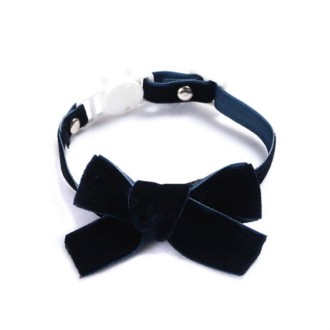 Velvet Bowknot Adjustable Pet Collar Cat Dog Rabbit Bow Tie Accessories, Size:S 17-30cm, Style:Bowknot(Blue)