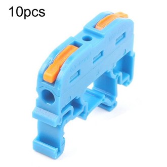 10pcs Guide Rail Type Replacement UK Quick Terminal Block 1 Input 1 Output(Blue)