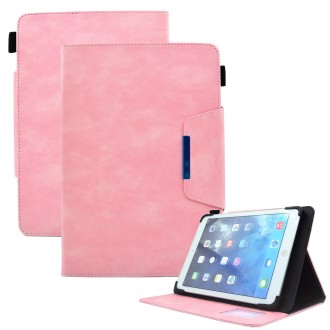 For 10 inch Suede Cross Texture Magnetic Clasp Leather Tablet Case(Pink)