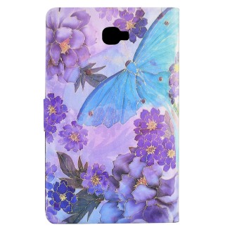 For Samsung Galaxy Tab A 10.1 2016 T580 Coloured Drawing Smart Leather Tablet Case(Peony Butterfly)