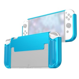 Carbon Fiber TPU Shockproof Protective Case For Nintendo Switch OLED(Blue)