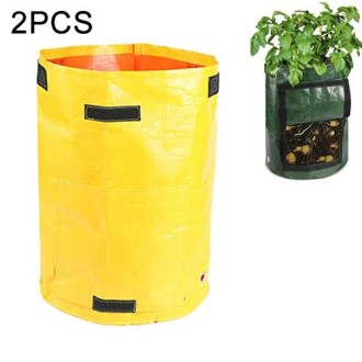 2 PCS 7 Gallons Potato Planting PE Bags Woven Fabric Bags Cultivation Garden Pots Vegetable Planting Bags Grow Bags Farm Garden 