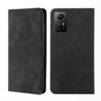 For Xiaomi Redmi Note 12S 4G Skin Feel Magnetic Leather Phone Case(Black)