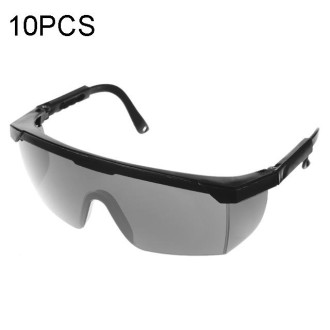 10 PCS Outdoor Safety Glasses Spectacles Eye Protection Goggles Dental Work Eyewear(Black Frame Grey Lens)