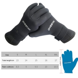 DIVESTAR Diving Gloves Cut & Stab Resistant Sports Gloves, Model: 5mm, Size: S